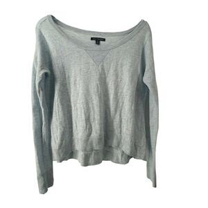 American Eagle Light Blue Knit Top Womens Size XS Boat Neck Lightweight Sweater